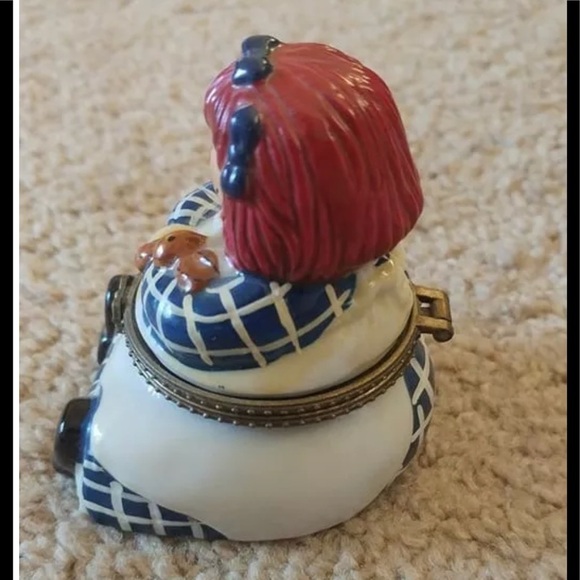 Rare Vintage Raggedy Ann Porcelain Trinket Box - Picture 6 of 10